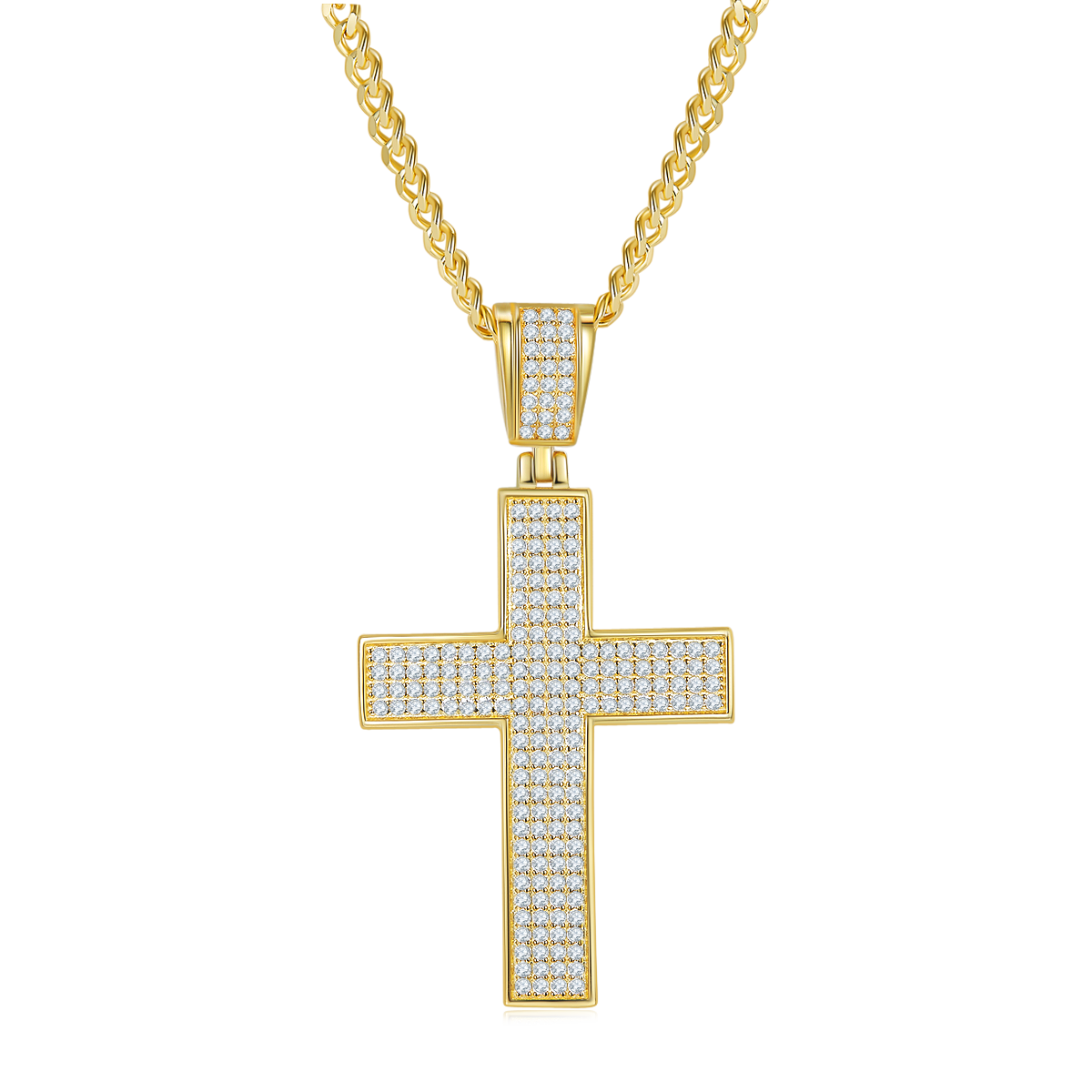 Classic luxury cross necklace S925 silver pendant Moissanite cherry stone D-grade